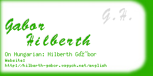 gabor hilberth business card